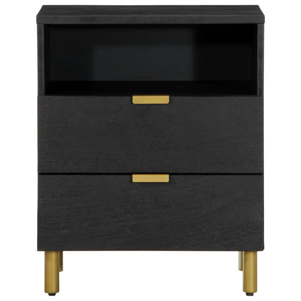Bedside Table Black 50x33x62 cm Wood Material
