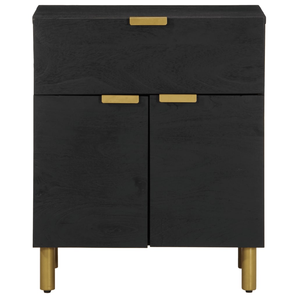 Bedside Table Black 50x33x60 cm Wood Material