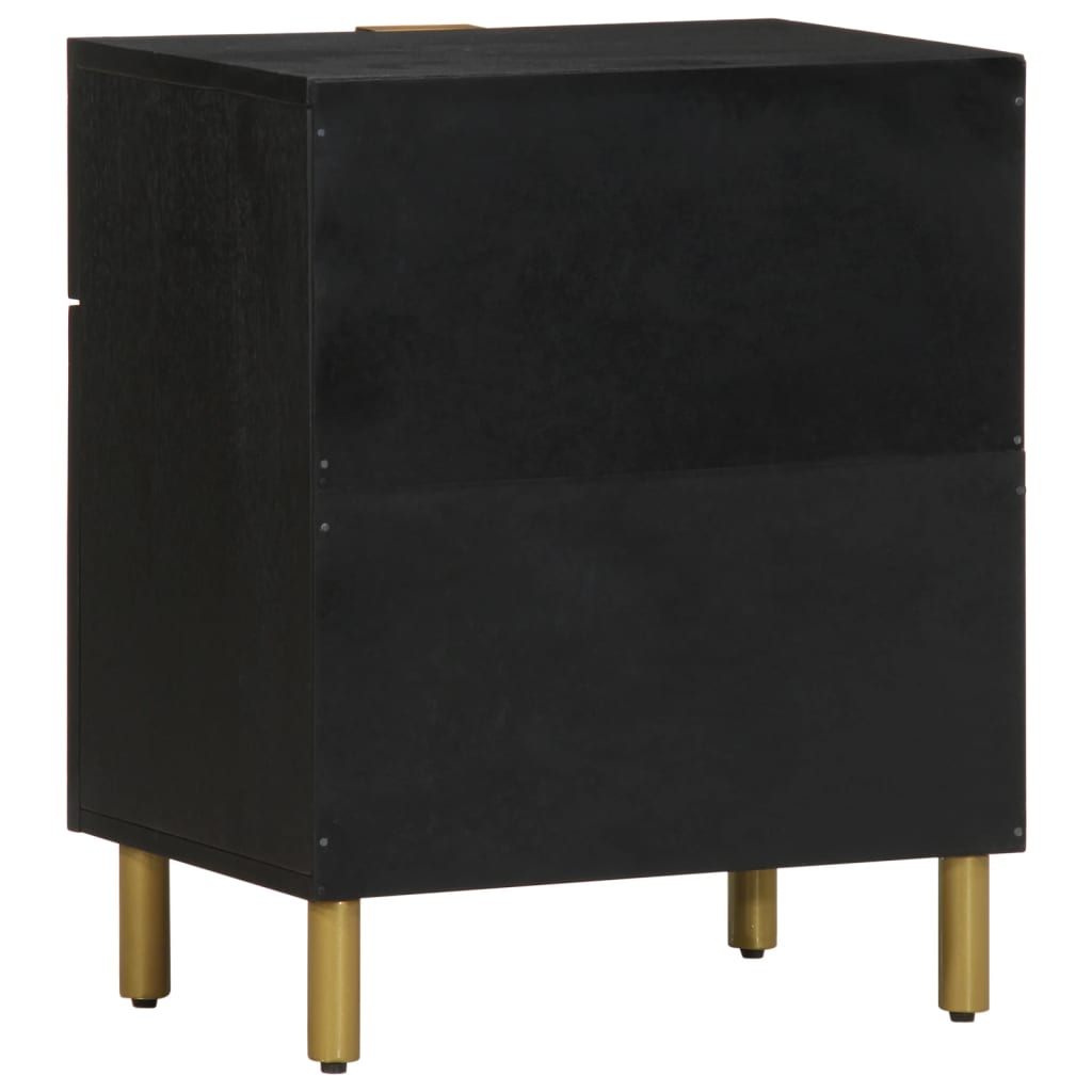 Bedside Table Black 50x33x60 cm Wood Material