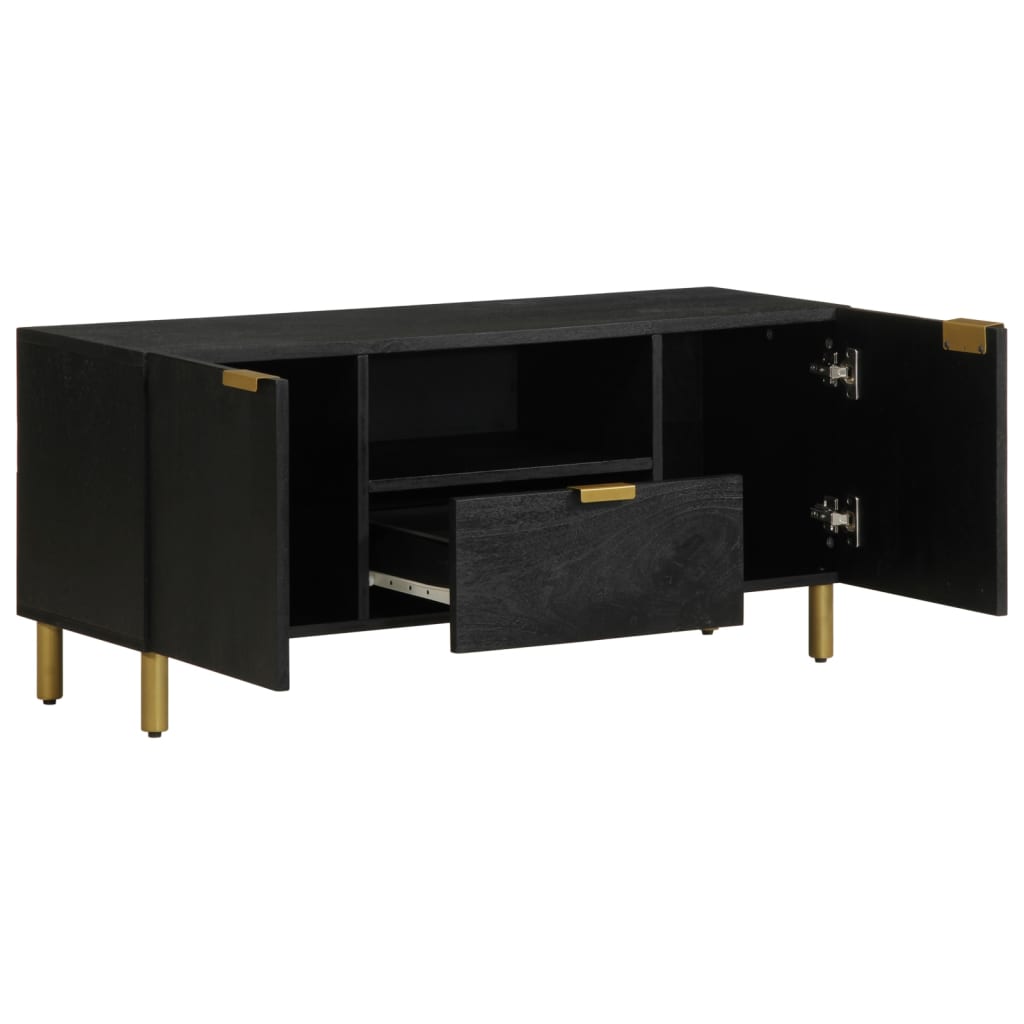 Meuble TV noir 105x33x46 cm en bois