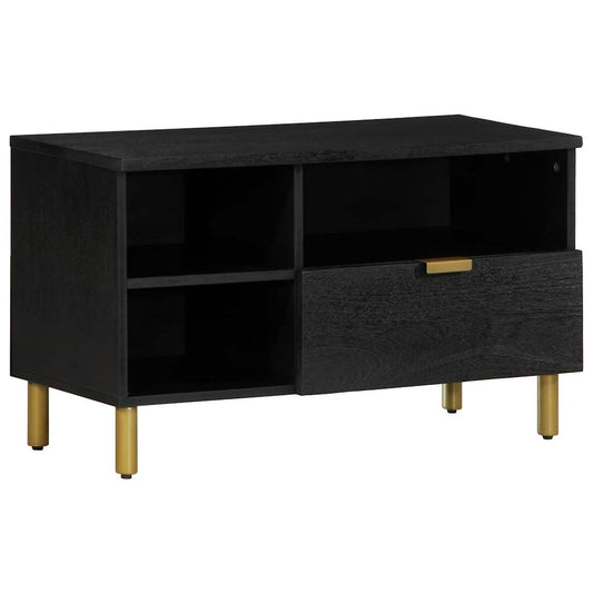 Meuble TV noir 80x33x46 cm en bois