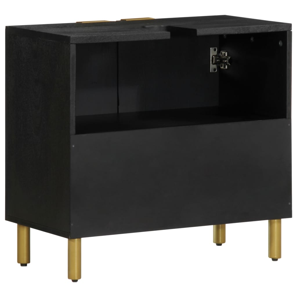 Washbasin Cabinet Black 62x33x58 cm Wood Material