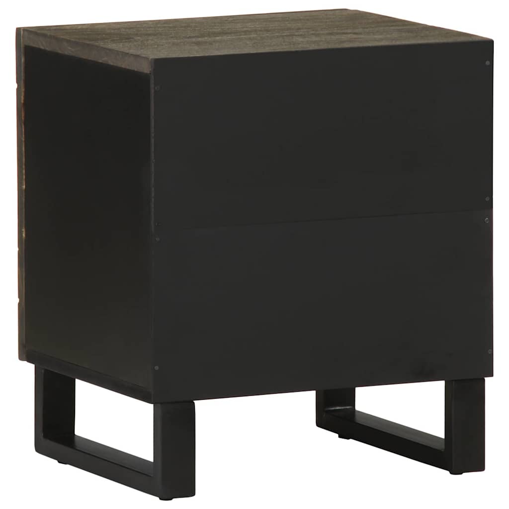 Bedside Table Black 40x33x46 cm Solid Mango Wood
