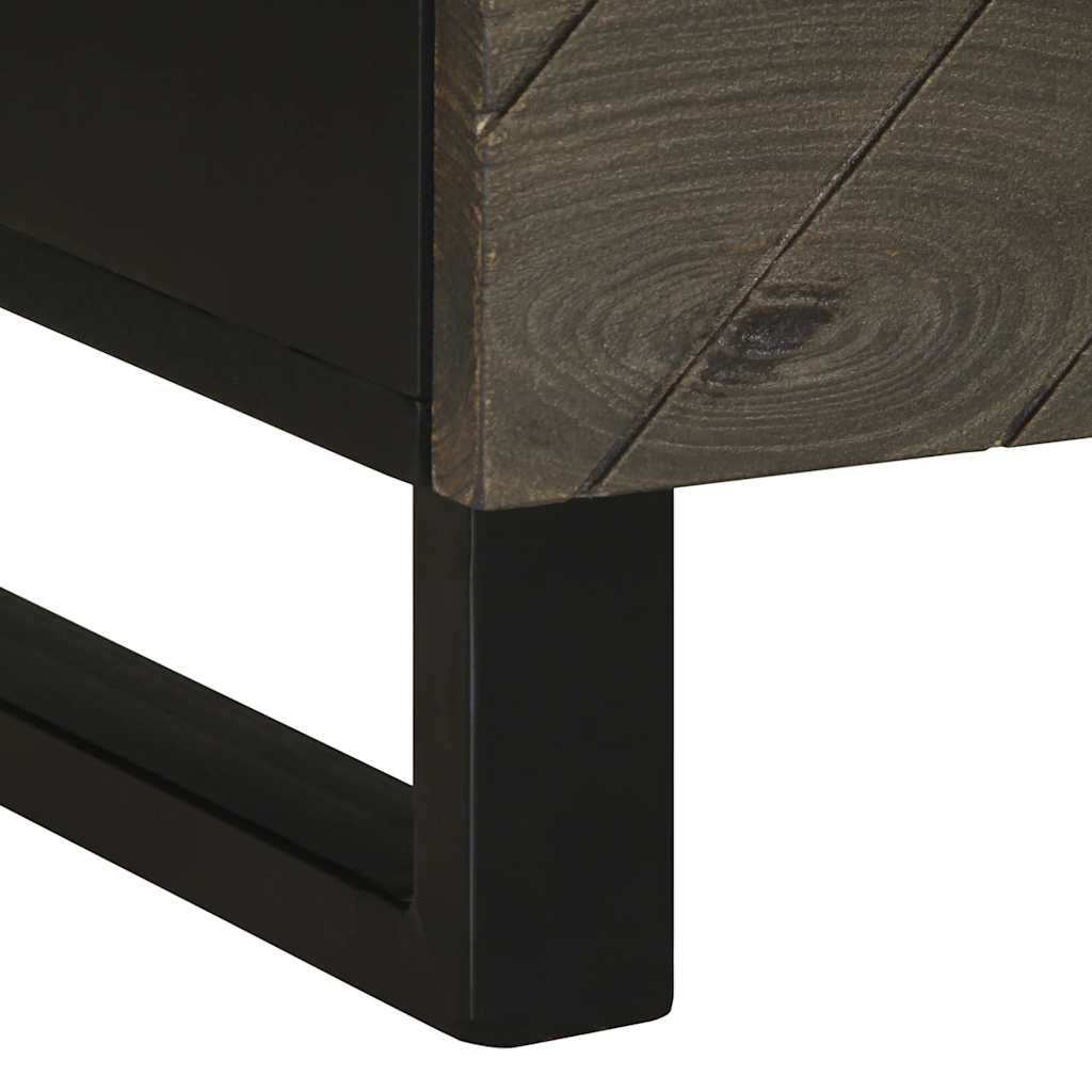 Bedside Table Black 40x33x46 cm Solid Mango Wood