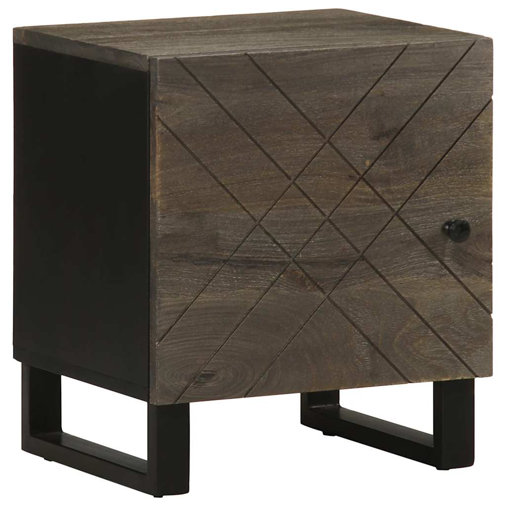 Tables de chevet 2 pcs. Noir 40x33x46 cm en bois de manguier massif
