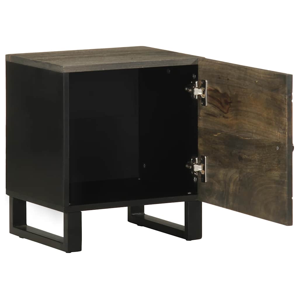 Tables de chevet 2 pcs. Noir 40x33x46 cm en bois de manguier massif
