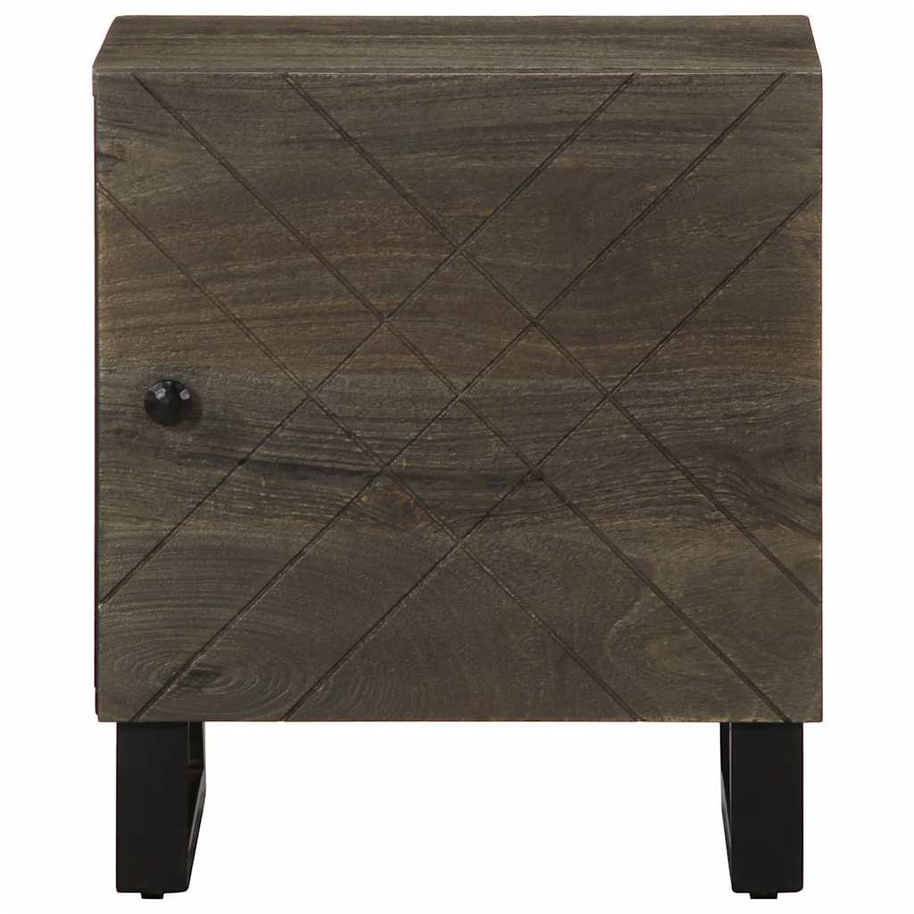 Tables de chevet 2 pcs. Noir 40x33x46 cm en bois de manguier massif