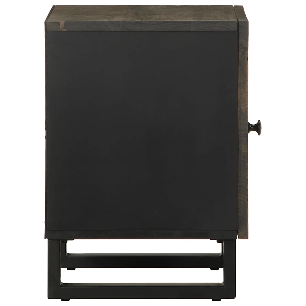 Tables de chevet 2 pcs. Noir 40x33x46 cm en bois de manguier massif