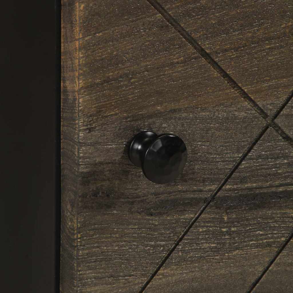 Tables de chevet 2 pcs. Noir 40x33x46 cm en bois de manguier massif