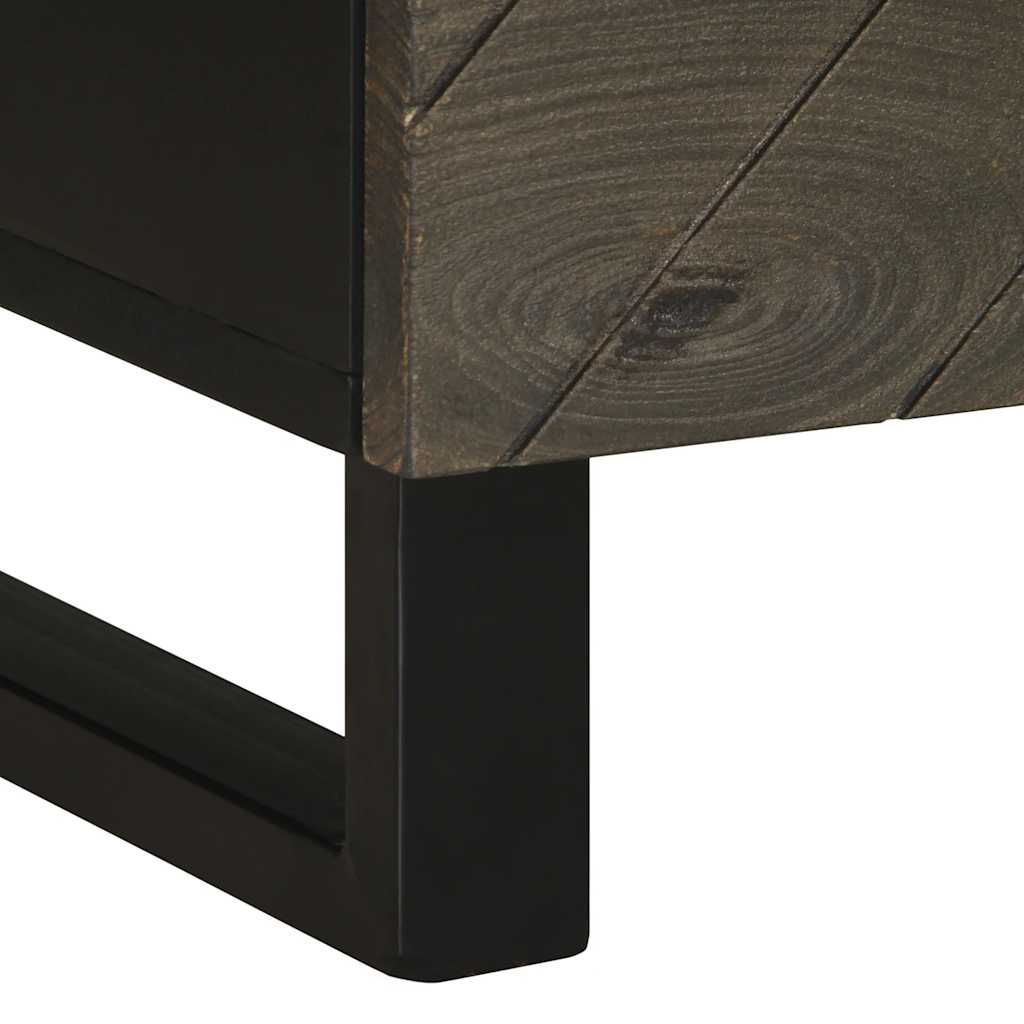 Tables de chevet 2 pcs. Noir 40x33x46 cm en bois de manguier massif