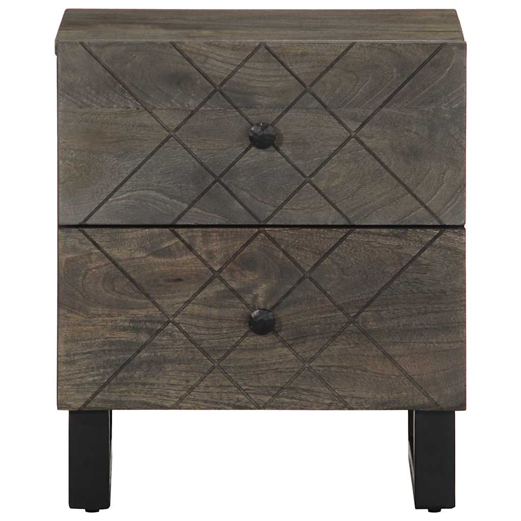 Tables de chevet 2 pcs. Noir 40x33x46 cm en bois de manguier massif
