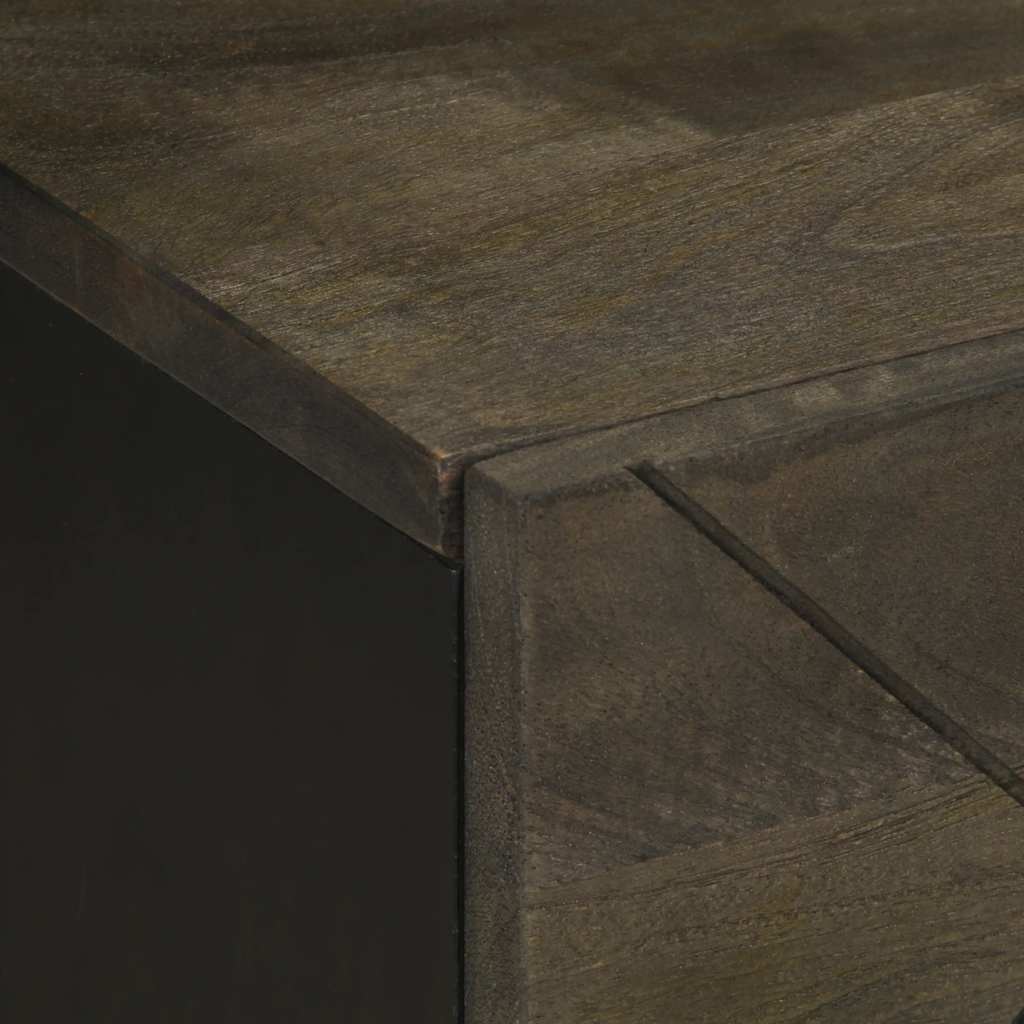 Tables de chevet 2 pcs. Noir 40x33x46 cm en bois de manguier massif