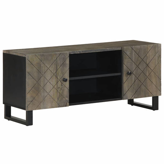 Meuble TV noir 105x33x46 cm en bois de manguier massif