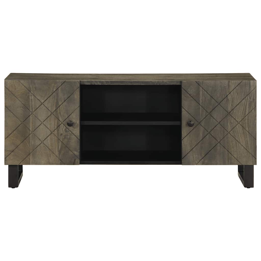 Meuble TV noir 105x33x46 cm en bois de manguier massif