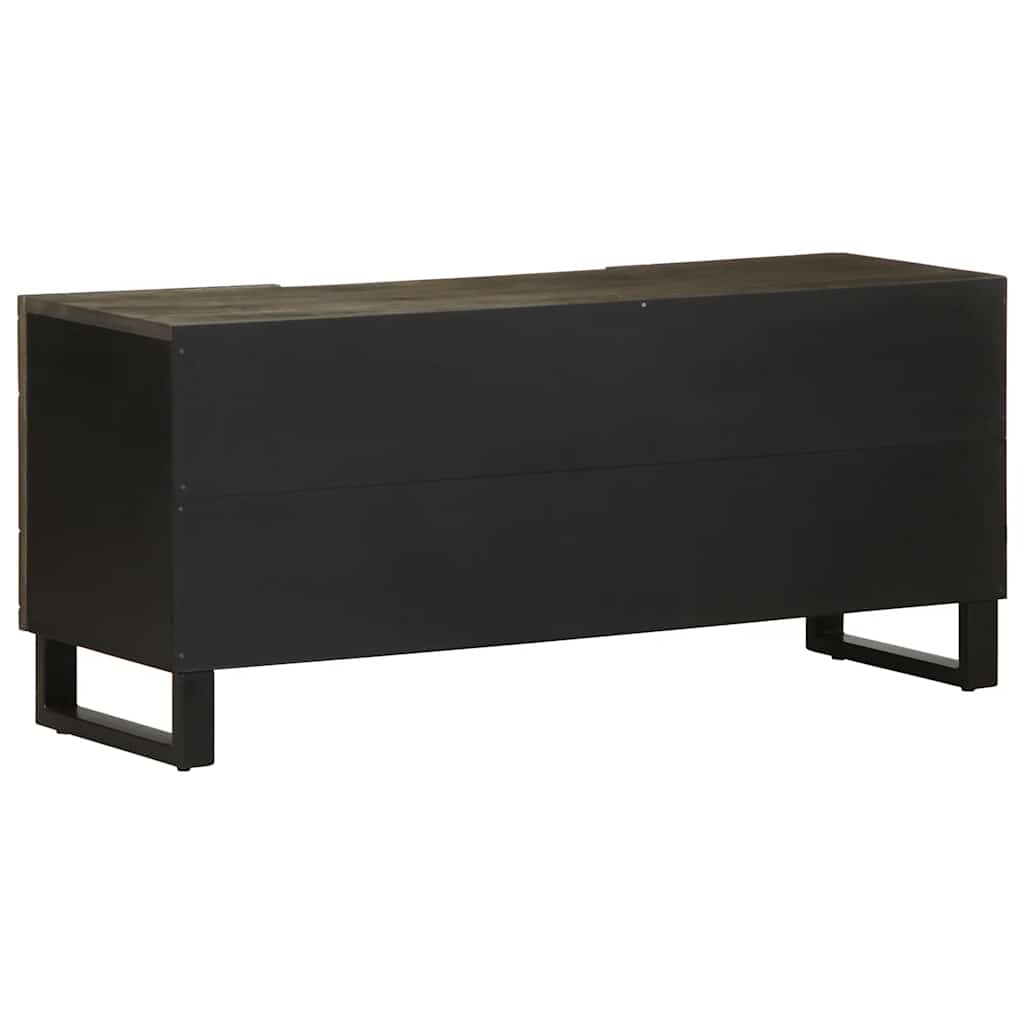 Meuble TV noir 105x33x46 cm en bois de manguier massif