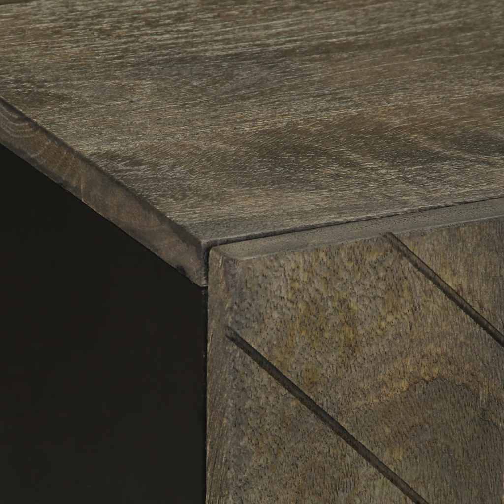 Meuble TV noir 105x33x46 cm en bois de manguier massif