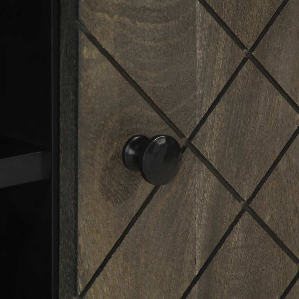 Meuble TV noir 105x33x46 cm en bois de manguier massif