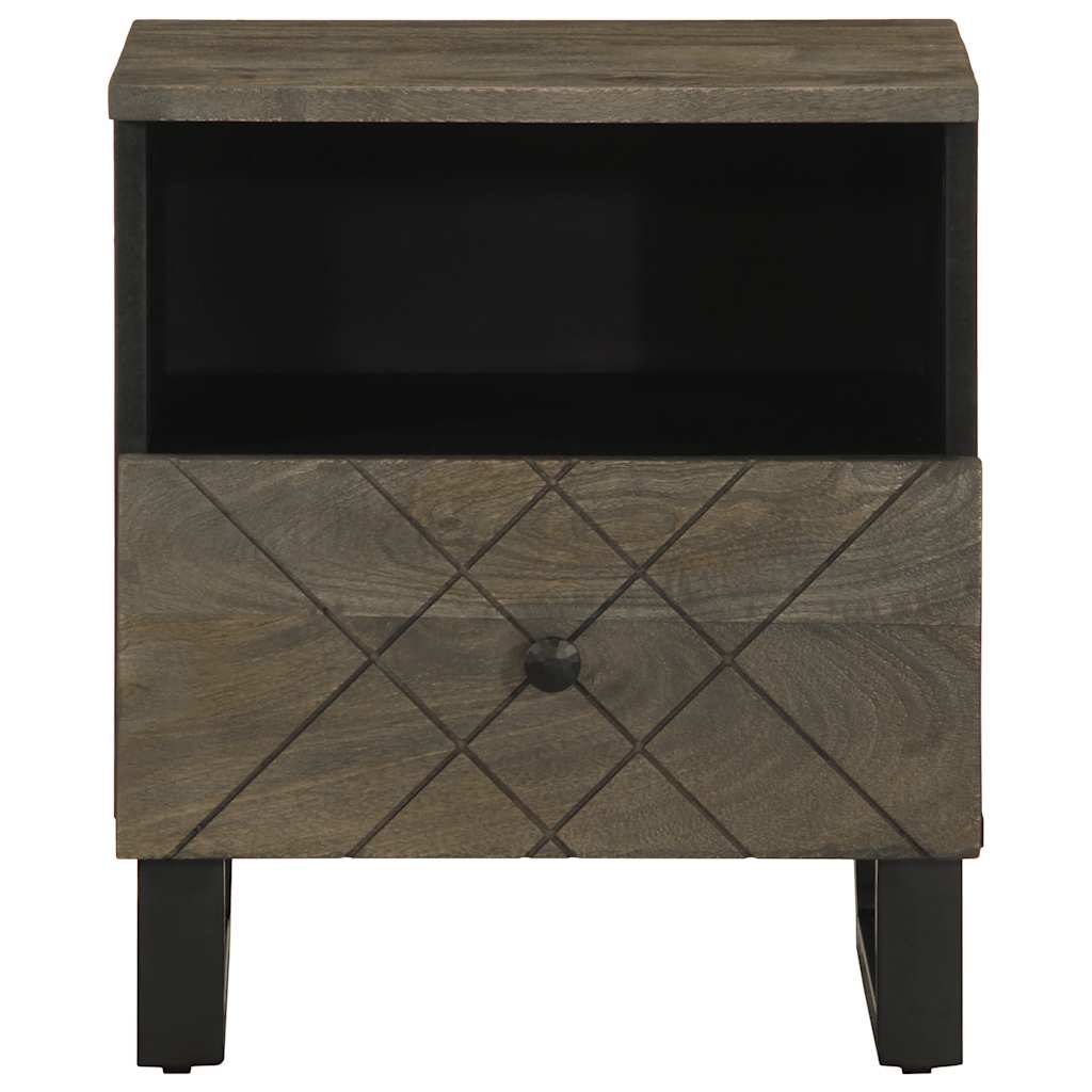 Tables de chevet 2 pcs. Noir 40x33x46 cm en bois de manguier massif