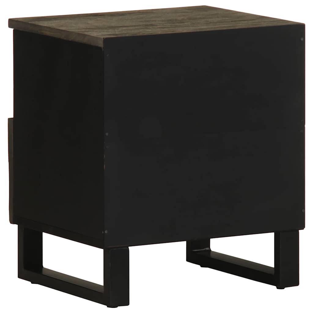 Tables de chevet 2 pcs. Noir 40x33x46 cm en bois de manguier massif