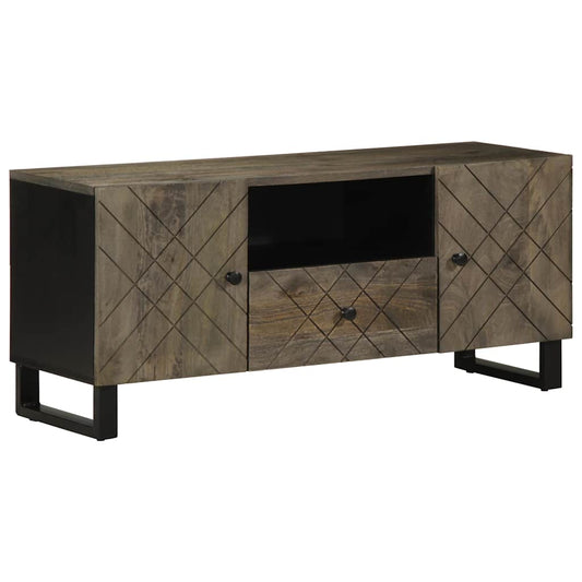 Meuble TV noir 105x33x46 cm en bois de manguier massif