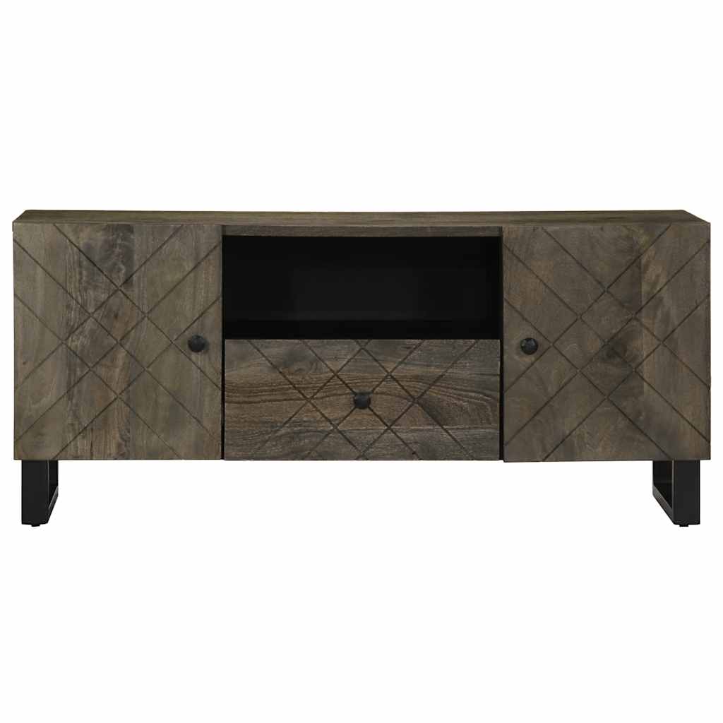 Meuble TV noir 105x33x46 cm en bois de manguier massif