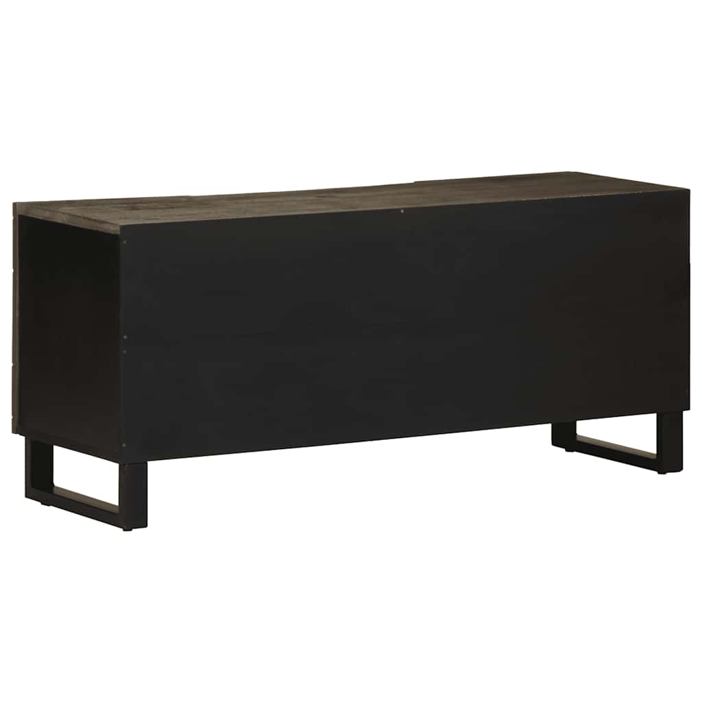 Meuble TV noir 105x33x46 cm en bois de manguier massif