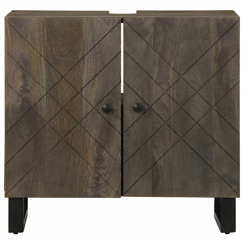 Washbasin Cabinet Black 62x33x58 cm Solid Mango Wood