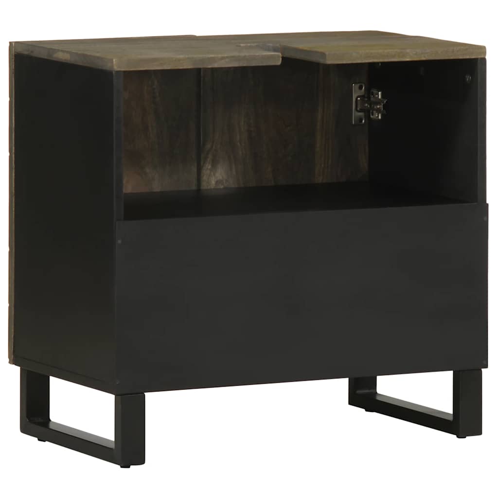 Washbasin Cabinet Black 62x33x58 cm Solid Mango Wood