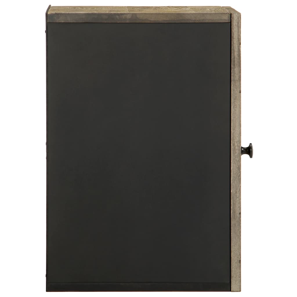 Meuble mural de salle de bain noir 38x33x48 cm en bois de manguier massif