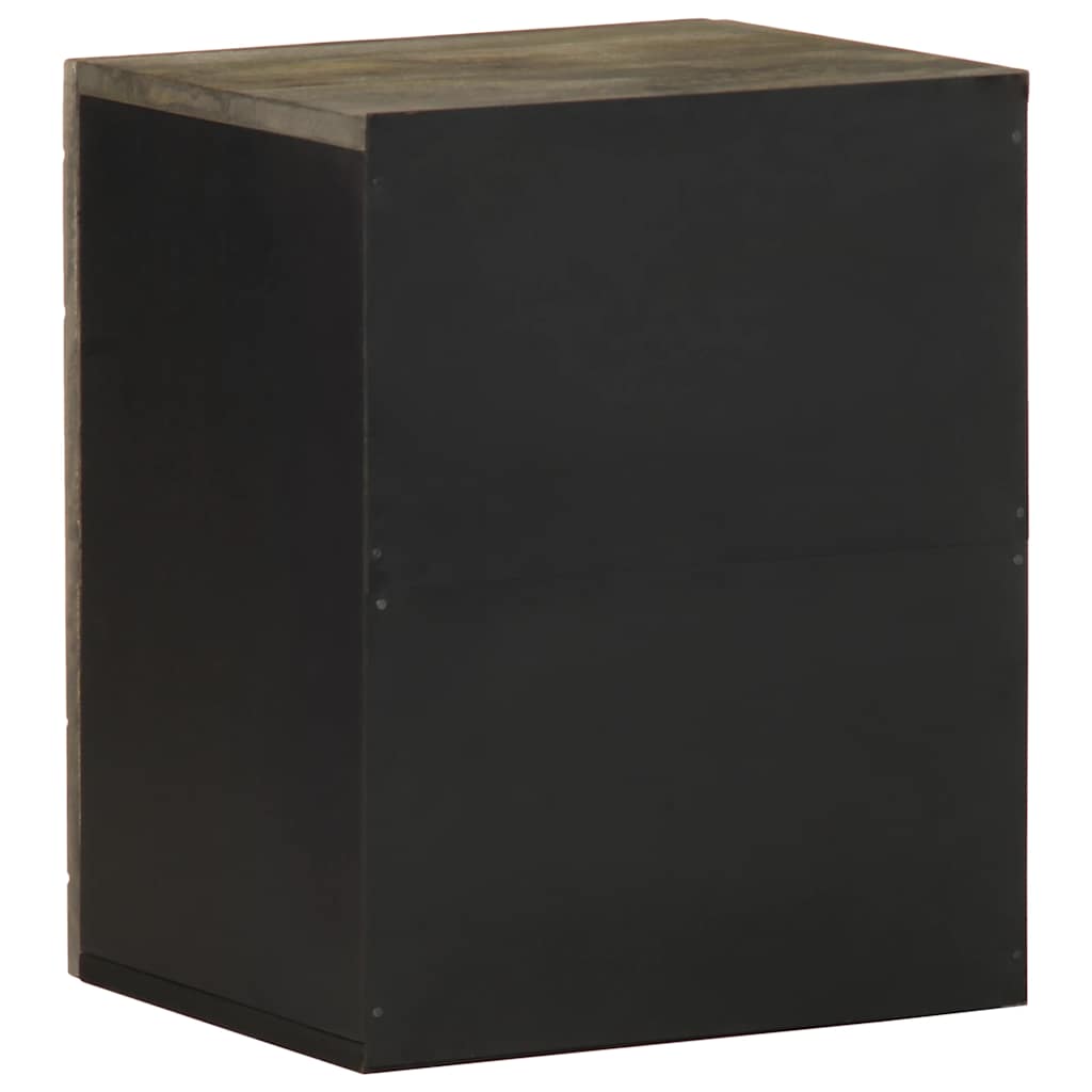 Meuble mural de salle de bain noir 38x33x48 cm en bois de manguier massif