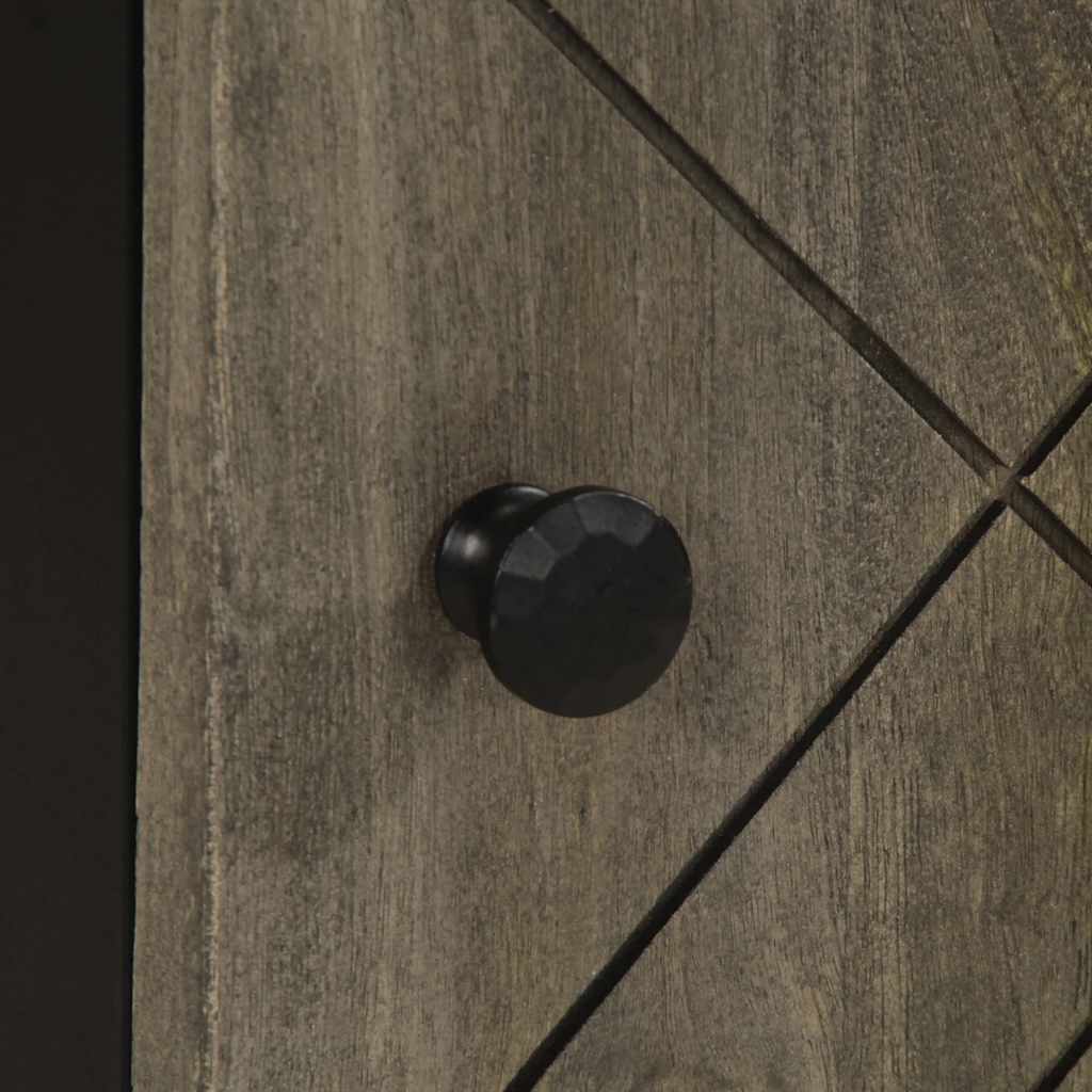 Meuble mural de salle de bain noir 38x33x48 cm en bois de manguier massif
