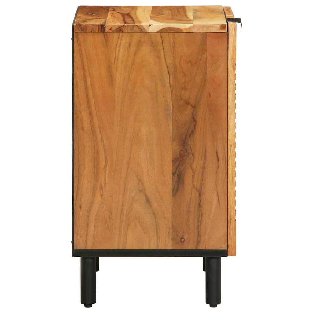 Badschrank mit Regal Braun 38 x 33.5 x 58 cm Massivholz Akazie