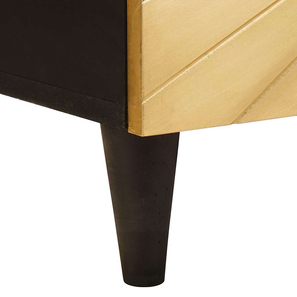 TV-Schränk Schwarz und Gold 105 x 33 x 46 cm massives Mangoholz