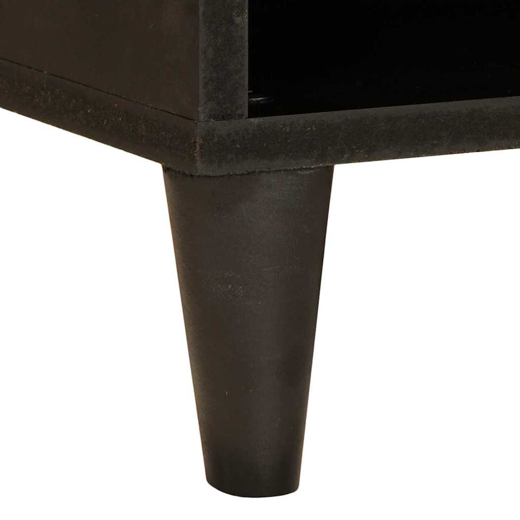 TV-Schränk Schwarz und Gold 80 x 33 x 46 cm massives Mangoholz