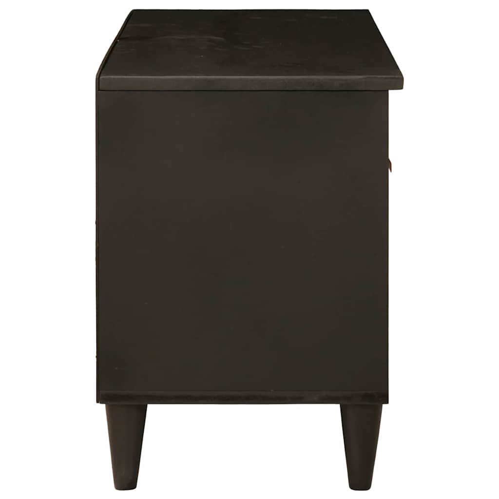 TV-Schränk Schwarz und Gold 80 x 33 x 46 cm massives Mangoholz