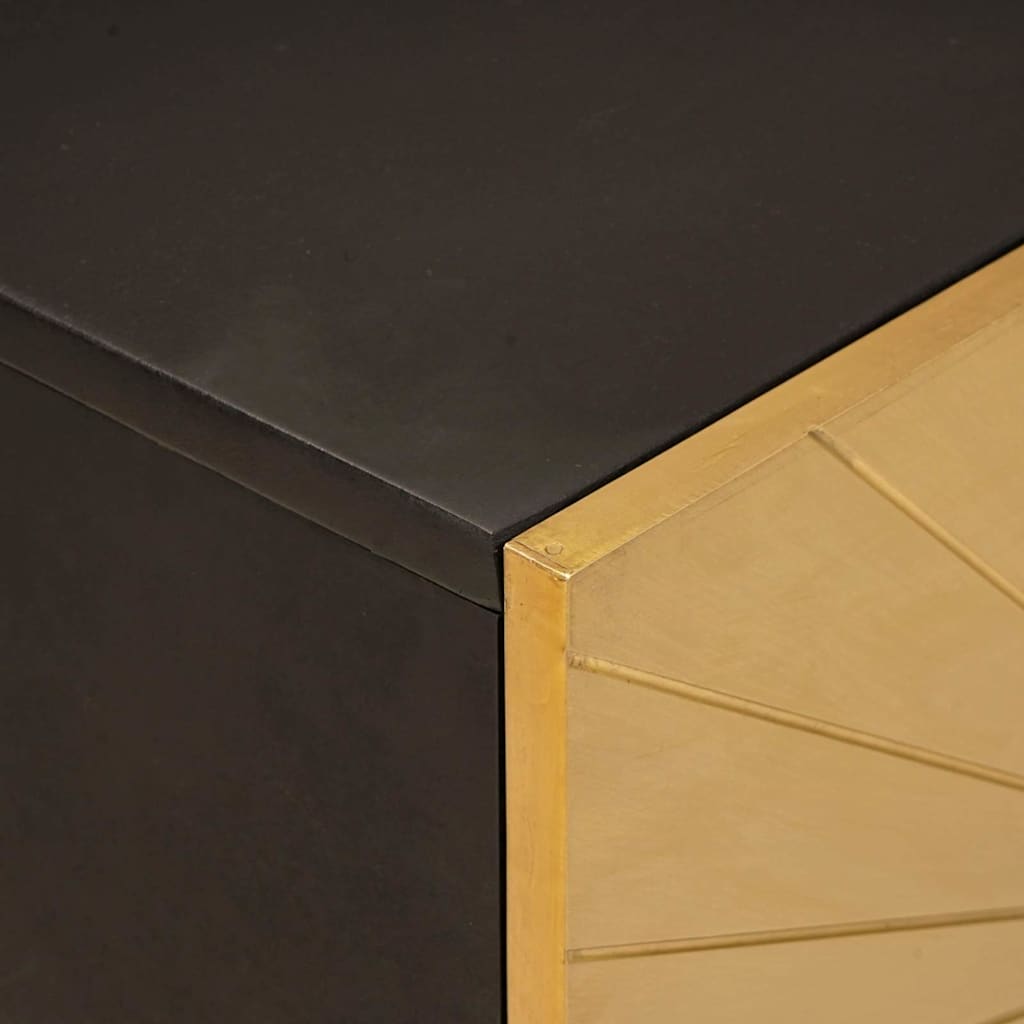 Spülenschrank mit Regal Schwarz und Gold 62 x 33 x 58 cm