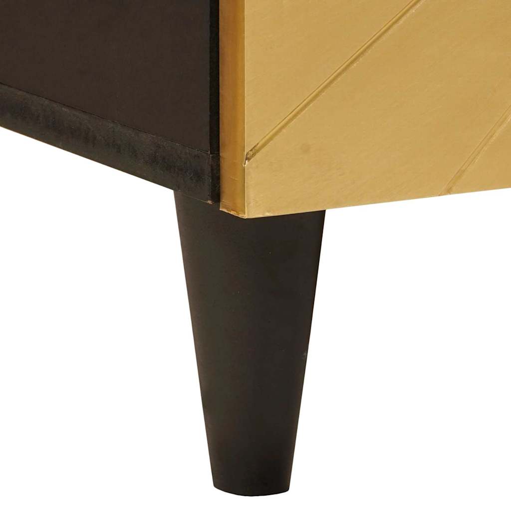 Spülenschrank mit Regal Schwarz und Gold 62 x 33 x 58 cm