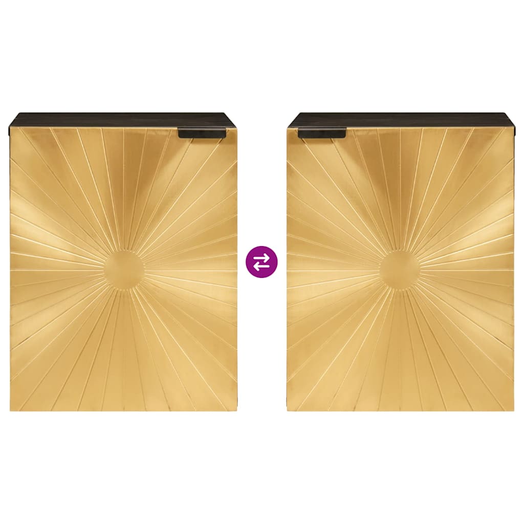 Badezimmer Schrank mit Regal Schwarz und Gold 38 x 33 x 48 cm