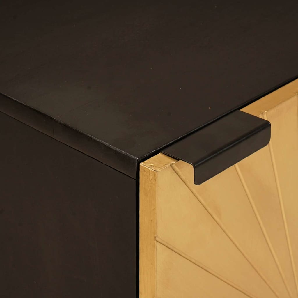 Badezimmer Schrank mit Regal Schwarz und Gold 38 x 33 x 58 cm