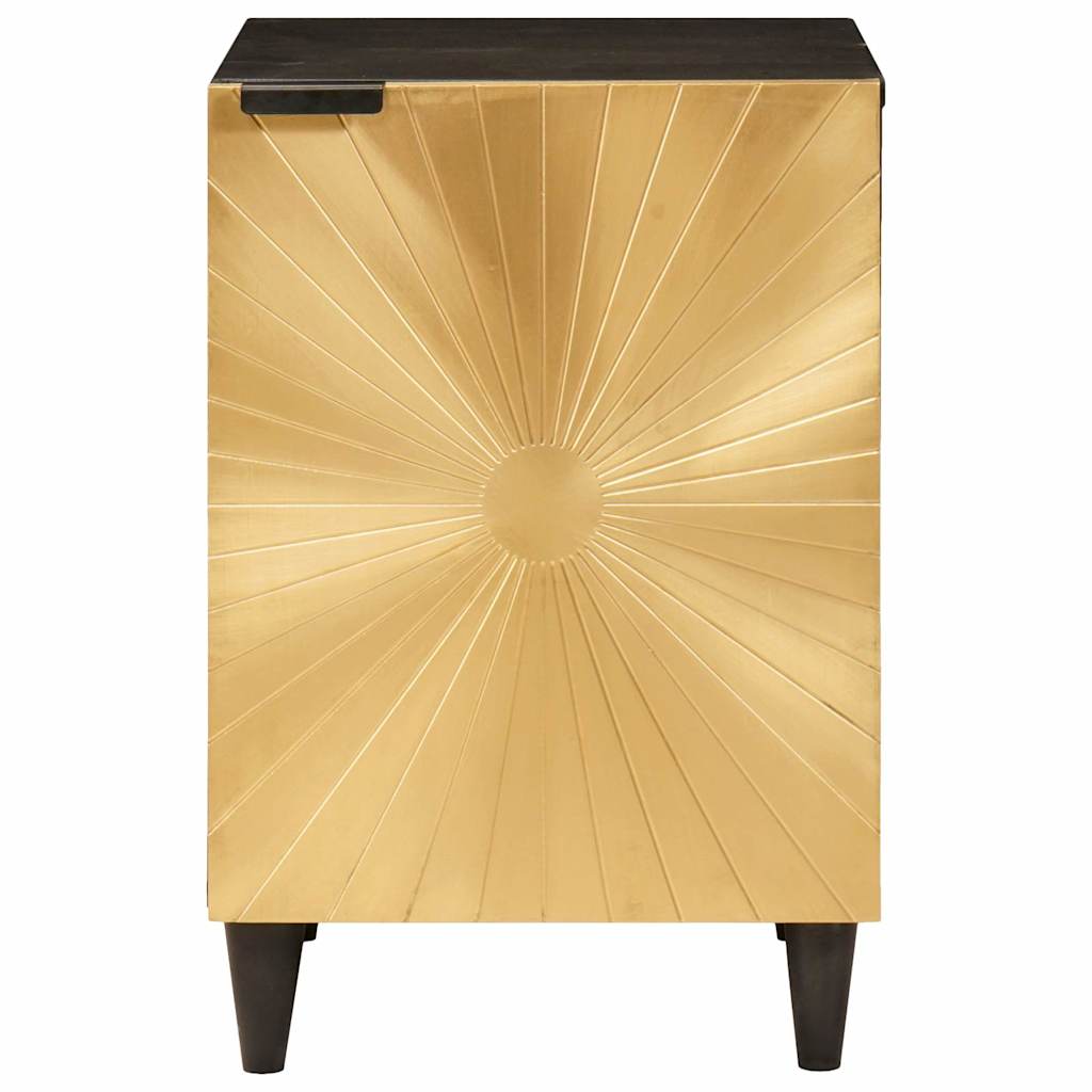 Badezimmer Schrank mit Regal Schwarz und Gold 38 x 33 x 58 cm