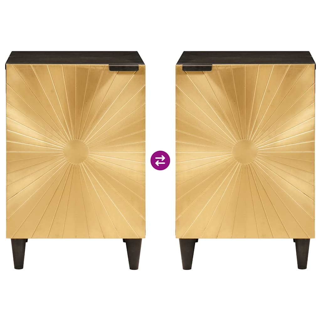 Badezimmer Schrank mit Regal Schwarz und Gold 38 x 33 x 58 cm