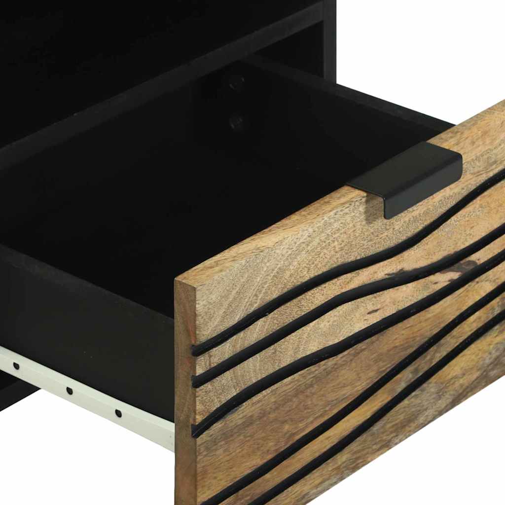Tables de chevet 2 pièces 40x33x46 cm en bois de manguier massif
