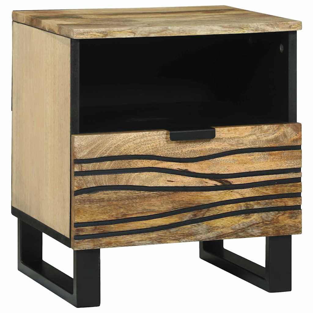 Tables de chevet 2 pièces 40x33x46 cm en bois de manguier massif