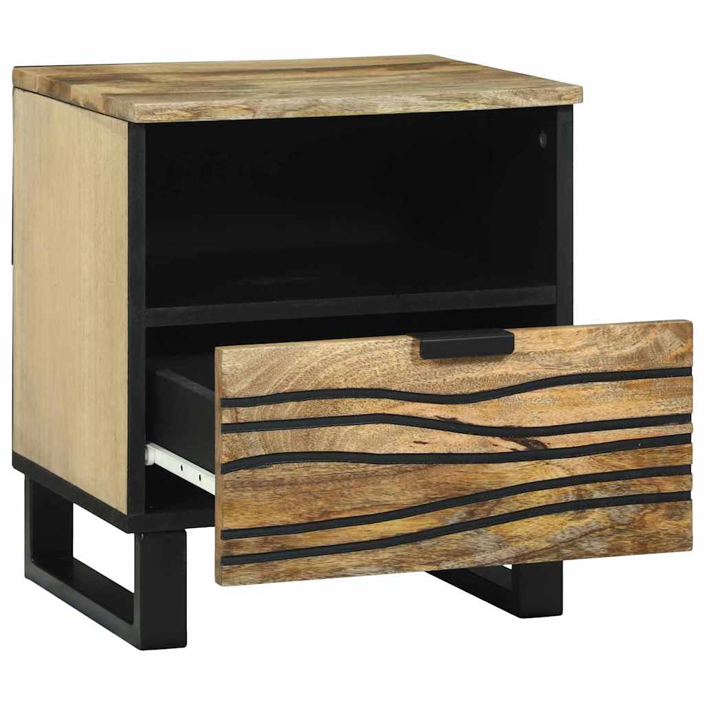 Tables de chevet 2 pièces 40x33x46 cm en bois de manguier massif