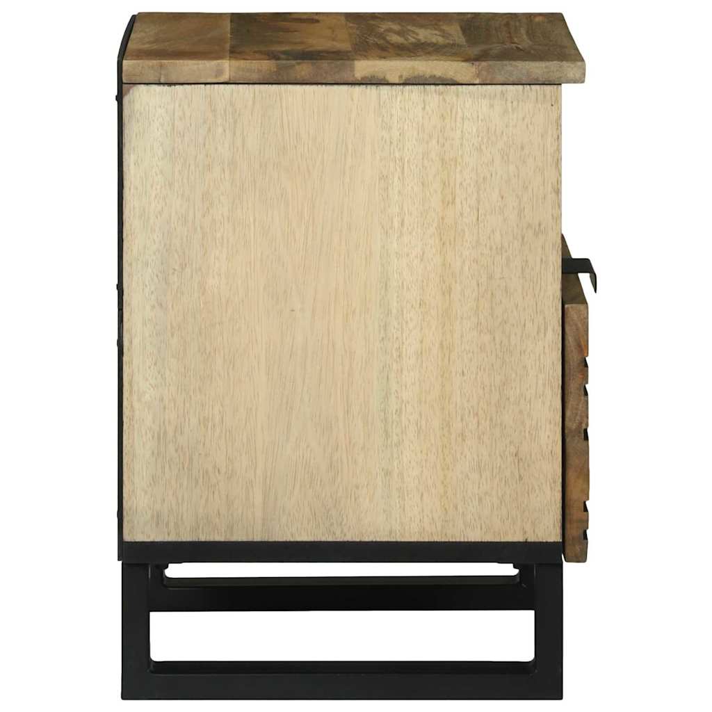 Tables de chevet 2 pièces 40x33x46 cm en bois de manguier massif
