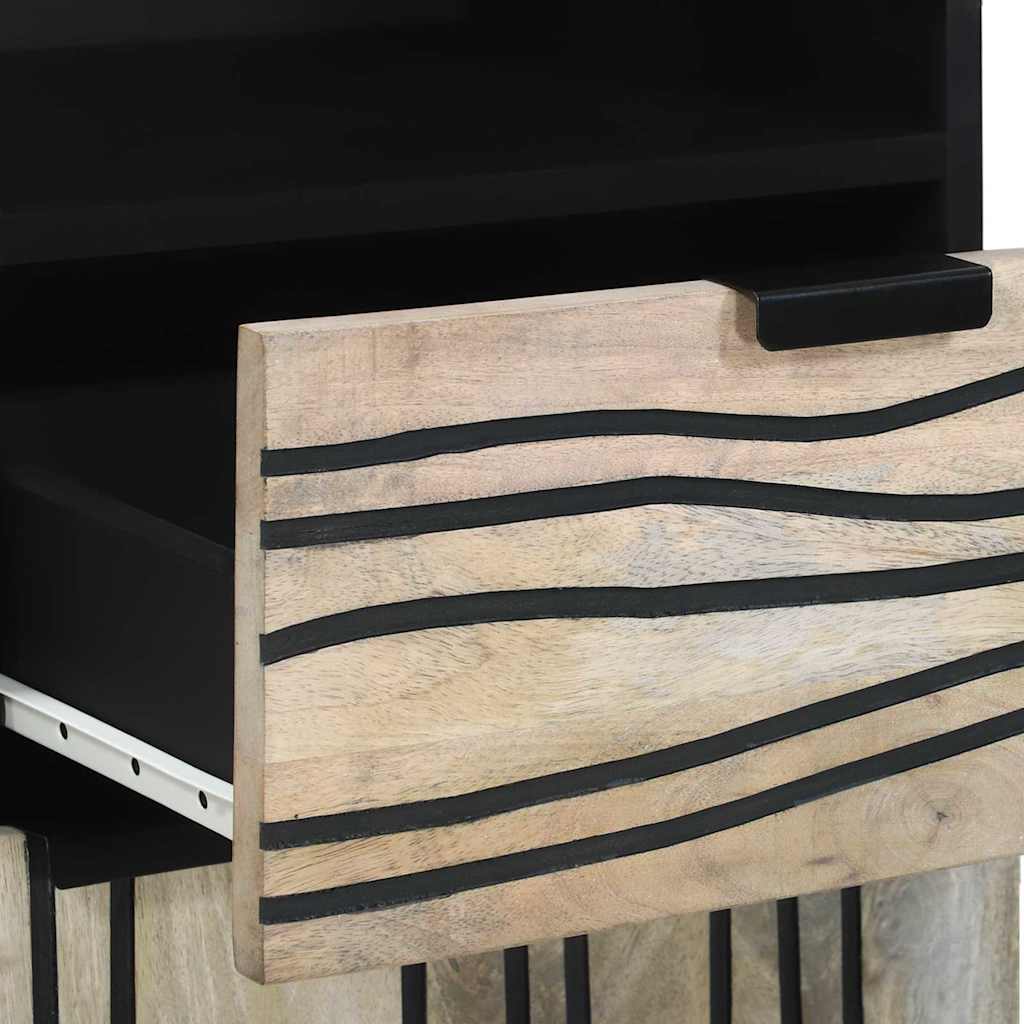 Badezimmer Schrank mit Regal Weiß und Schwarz 38 x 33 x 160 cm