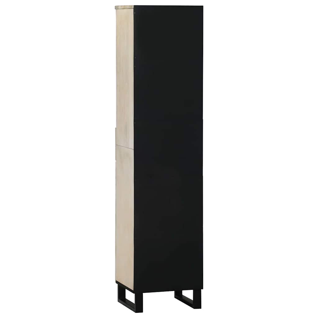 Badezimmer Schrank mit Regal Weiß und Schwarz 38 x 33 x 160 cm