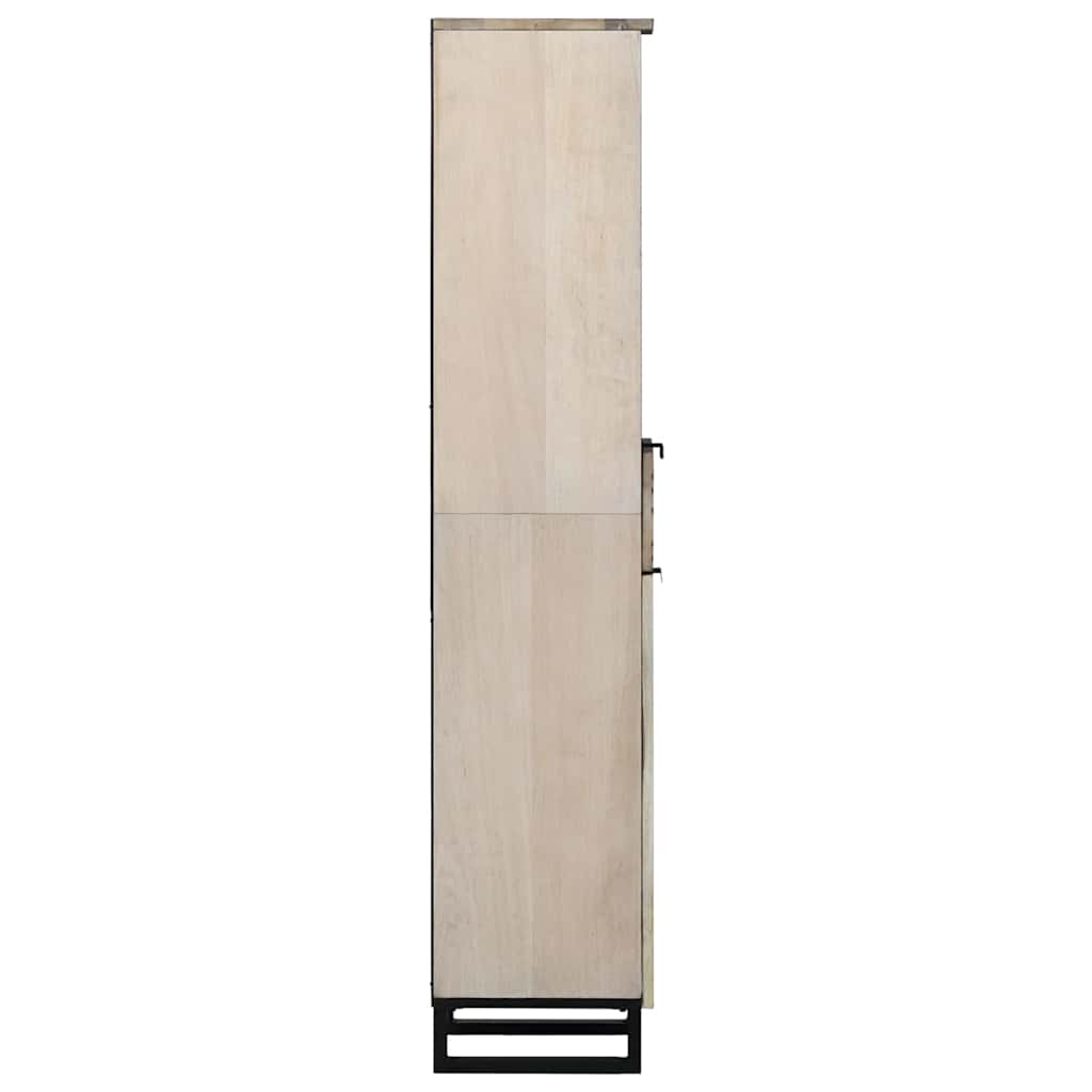 Badezimmer Schrank mit Regal Weiß und Schwarz 38 x 33 x 160 cm