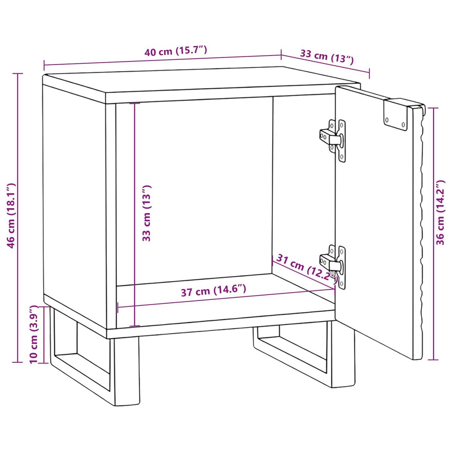 Nachttisch Walnuss 40 x 33 x 46 cm Holzwerkstoff