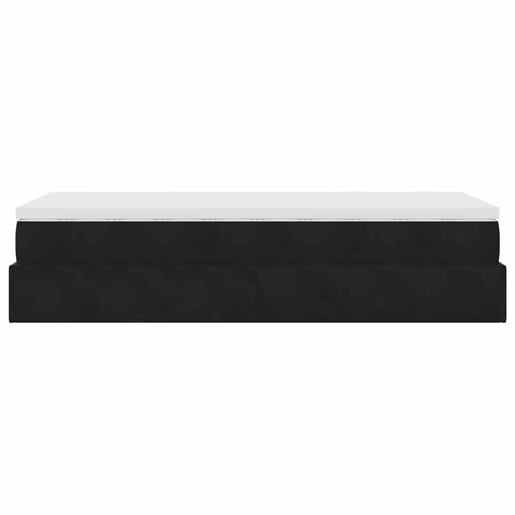 Ottoman-Bett mit Matratze Schwarz 90x200 cm Samt